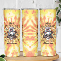 She Is Sunshine Skull Skinny Tumbler Tie Dye Yellow - Wonder Print Shop