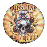 She Is Sunshine Skull Spare Tire Cover Tie Dye Yellow - Wonder Print Shop