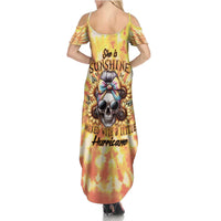 She Is Sunshine Skull Summer Maxi Dress Tie Dye Yellow - Wonder Print Shop