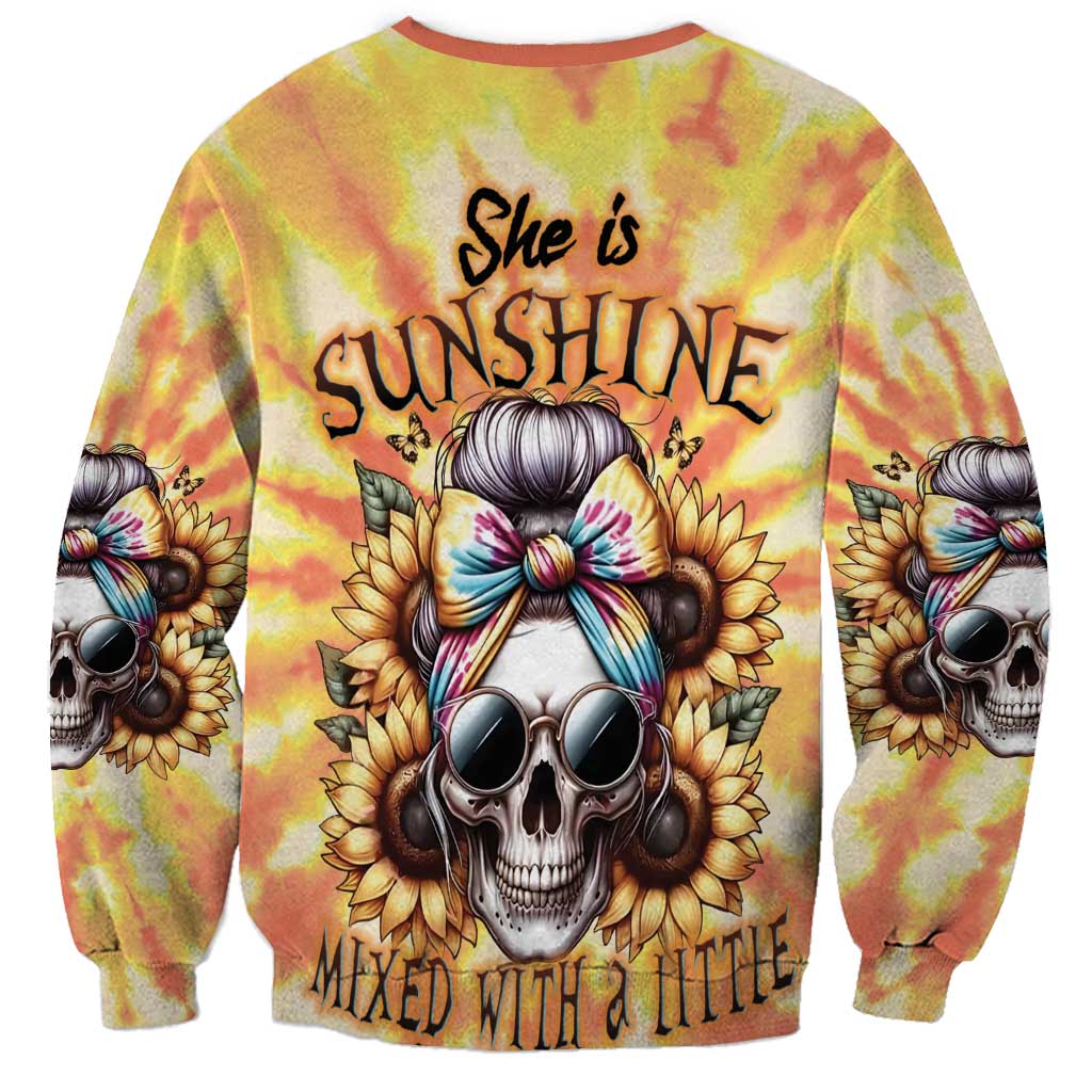 She Is Sunshine Skull Sweatshirt Tie Dye Yellow - Wonder Print Shop