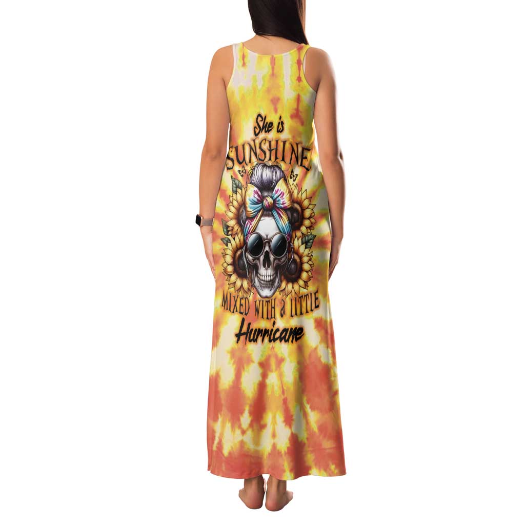She Is Sunshine Skull Tank Maxi Dress Tie Dye Yellow - Wonder Print Shop