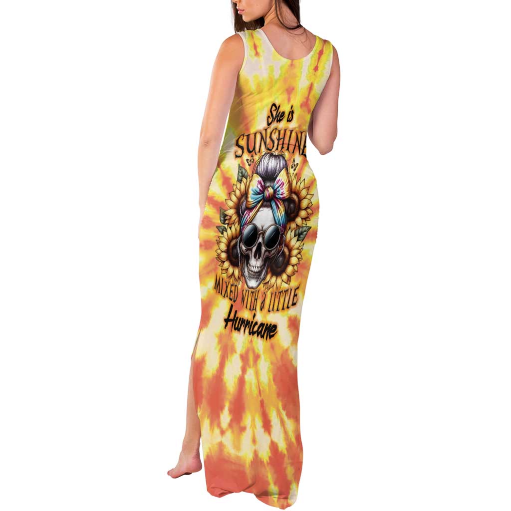 She Is Sunshine Skull Tank Maxi Dress Tie Dye Yellow - Wonder Print Shop
