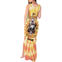 She Is Sunshine Skull Tank Maxi Dress Tie Dye Yellow - Wonder Print Shop