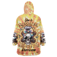 She Is Sunshine Skull Wearable Blanket Hoodie Tie Dye Yellow - Wonder Print Shop