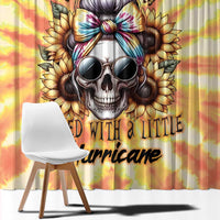 She Is Sunshine Skull Window Curtain Tie Dye Yellow - Wonder Print Shop