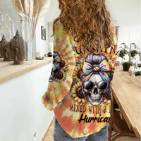 She Is Sunshine Skull Women Casual Shirt Tie Dye Yellow - Wonder Print Shop