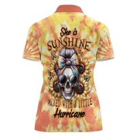 She Is Sunshine Skull Women Polo Shirt Tie Dye Yellow - Wonder Print Shop