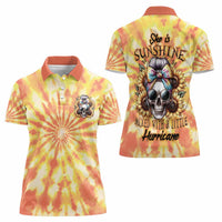 She Is Sunshine Skull Women Polo Shirt Tie Dye Yellow - Wonder Print Shop