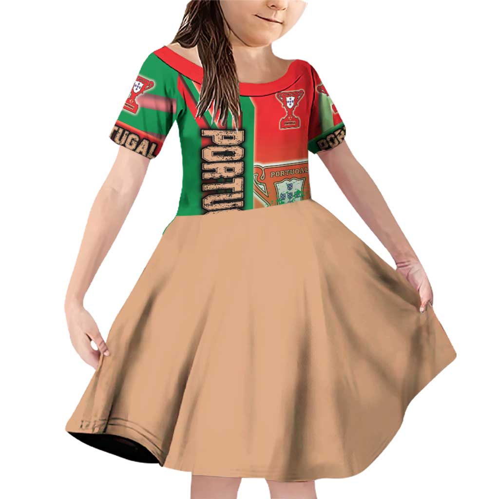 Portugal Football Family Matching Off Shoulder Short Dress and Hawaiian Shirt Selecao das Quinas Soccer - Road To Champion