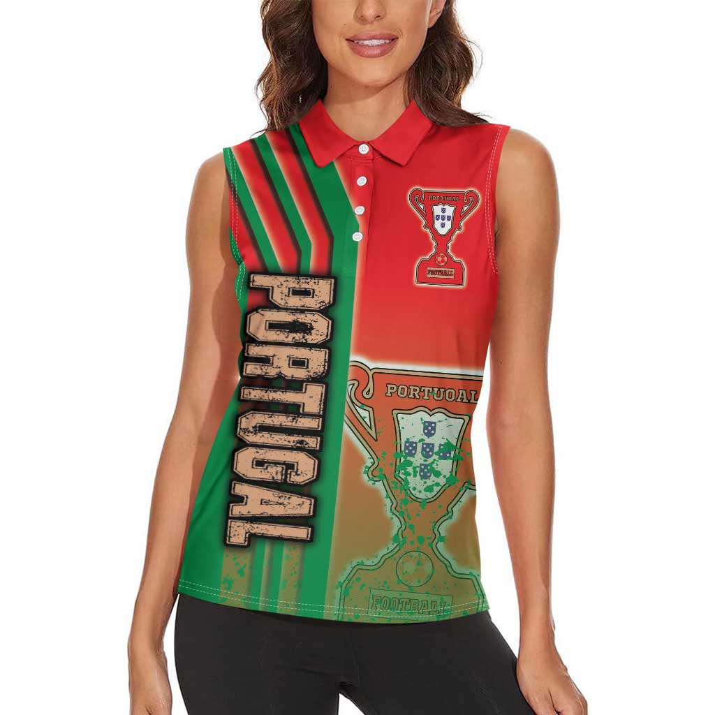 Portugal Football Women Sleeveless Polo Shirt Selecao das Quinas Soccer - Road To Champion - Wonder Print Shop