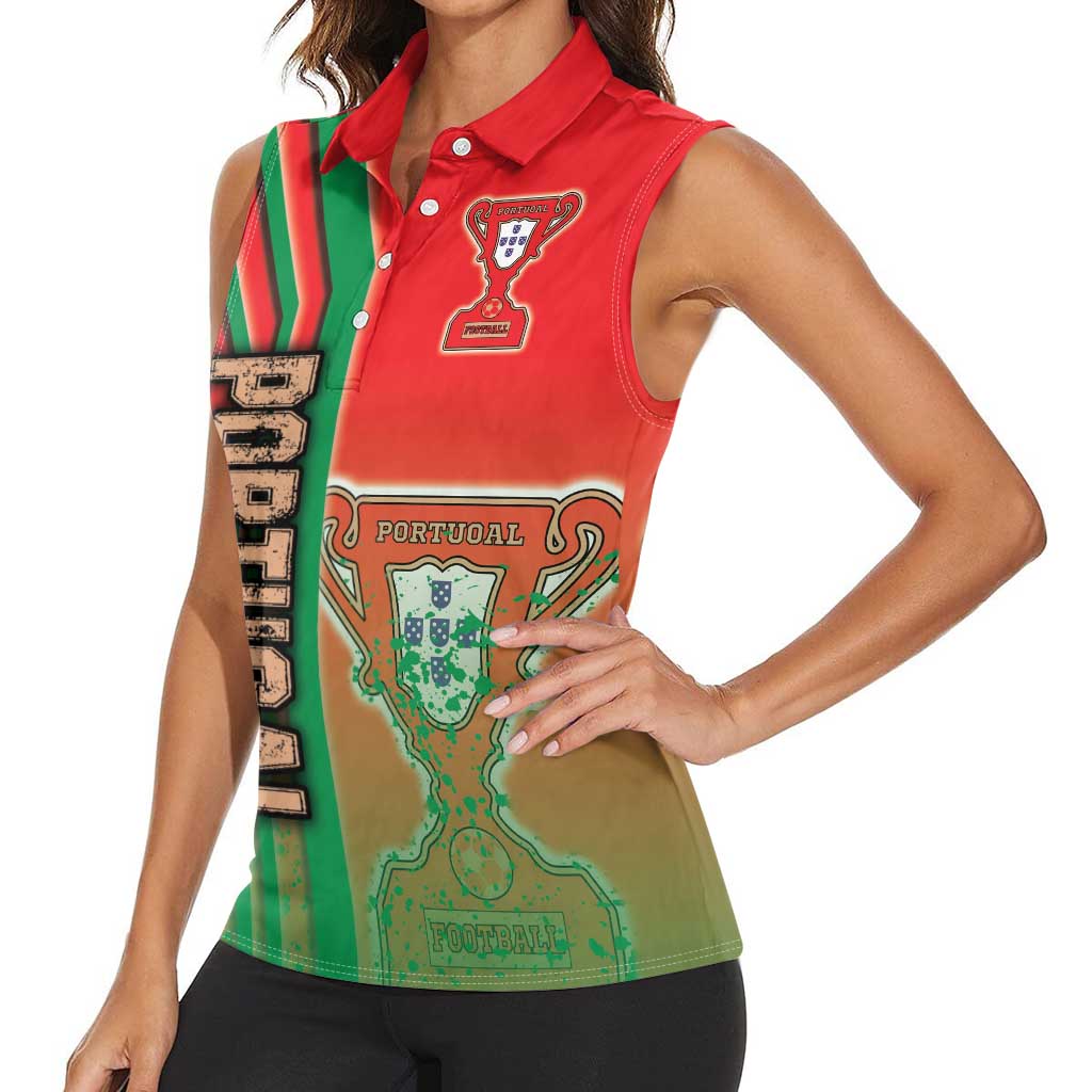 Portugal Football Women Sleeveless Polo Shirt Selecao das Quinas Soccer - Road To Champion - Wonder Print Shop