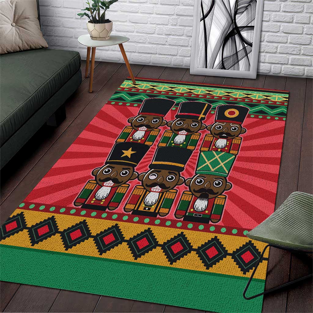 Black Nutcrackers Area Rug Afro Christmas - Wonder Print Shop