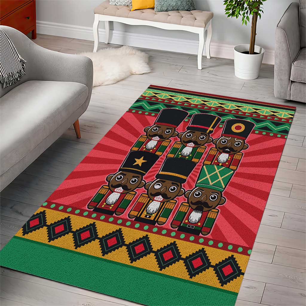 Black Nutcrackers Area Rug Afro Christmas - Wonder Print Shop