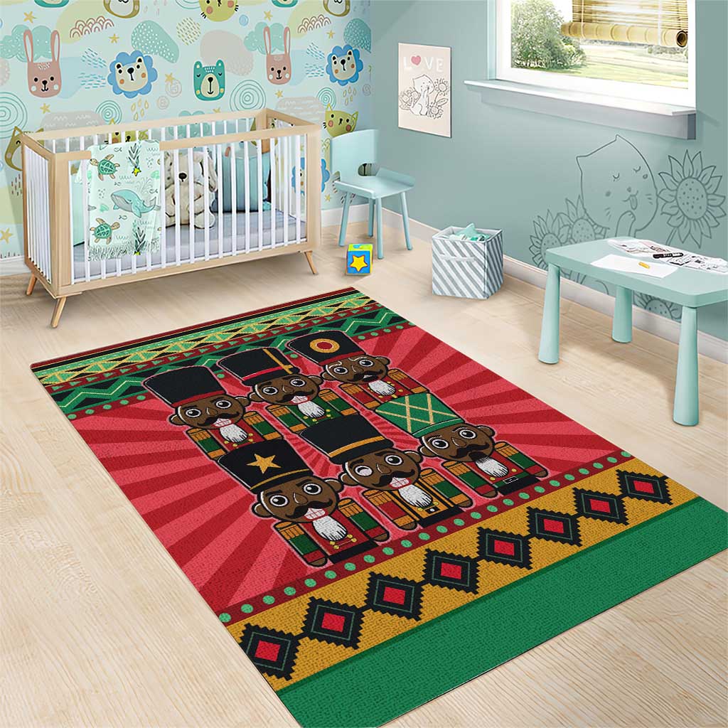 Black Nutcrackers Area Rug Afro Christmas - Wonder Print Shop