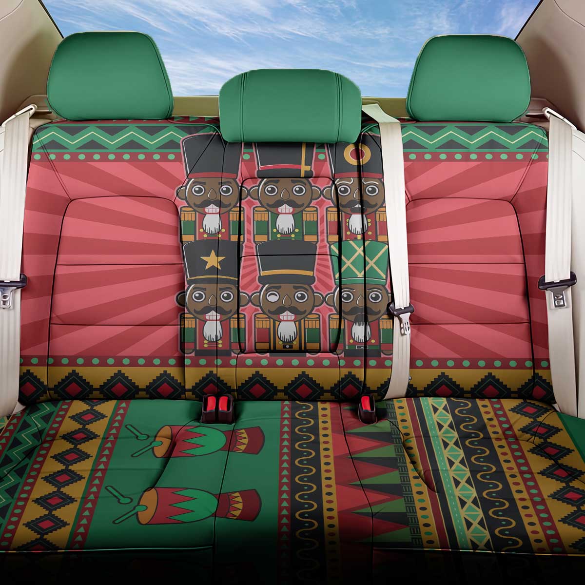 Black Nutcrackers Back Car Seat Cover Afro Christmas - Wonder Print Shop