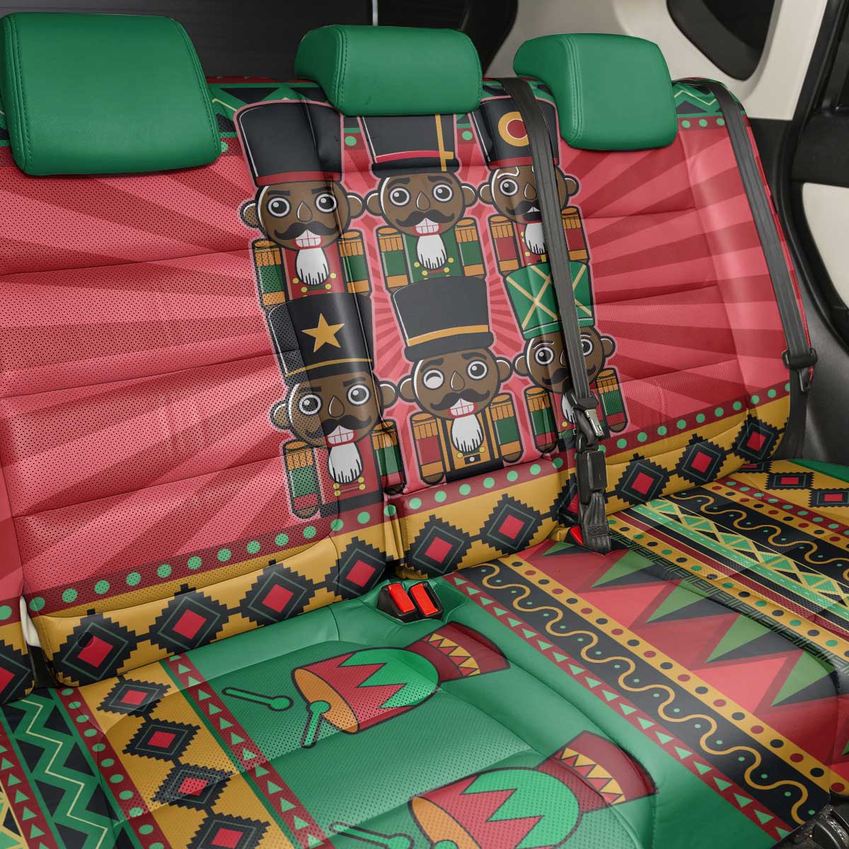 Black Nutcrackers Back Car Seat Cover Afro Christmas - Wonder Print Shop