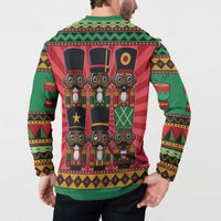 Black Nutcrackers Button Sweatshirt Afro Christmas - Wonder Print Shop
