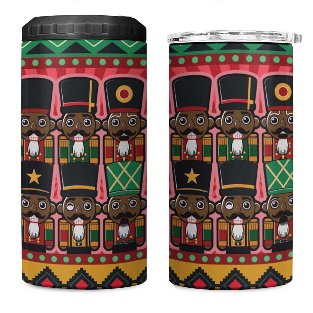 Black Nutcrackers 4 in 1 Can Cooler Tumbler Afro Christmas - Wonder Print Shop