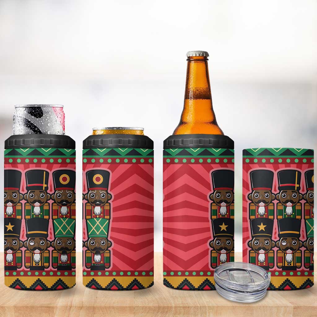 Black Nutcrackers 4 in 1 Can Cooler Tumbler Afro Christmas - Wonder Print Shop
