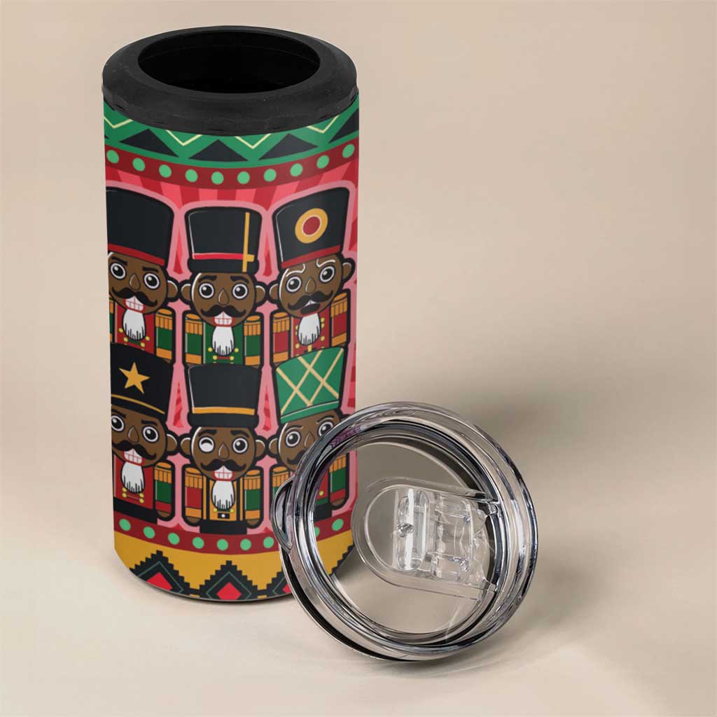 Black Nutcrackers 4 in 1 Can Cooler Tumbler Afro Christmas - Wonder Print Shop