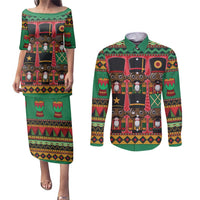 Black Nutcrackers Couples Matching Puletasi and Long Sleeve Button Shirt Afro Christmas - Wonder Print Shop