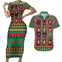 Black Nutcrackers Couples Matching Short Sleeve Bodycon Dress and Hawaiian Shirt Afro Christmas - Wonder Print Shop
