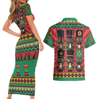 Black Nutcrackers Couples Matching Short Sleeve Bodycon Dress and Hawaiian Shirt Afro Christmas - Wonder Print Shop