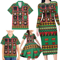 Black Nutcrackers Family Matching Long Sleeve Bodycon Dress and Hawaiian Shirt Afro Christmas - Wonder Print Shop