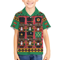 Black Nutcrackers Family Matching Off The Shoulder Long Sleeve Dress and Hawaiian Shirt Afro Christmas - Wonder Print Shop