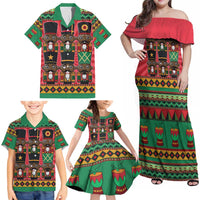 Black Nutcrackers Family Matching Off Shoulder Maxi Dress and Hawaiian Shirt Afro Christmas - Wonder Print Shop