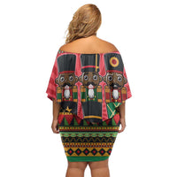 Black Nutcrackers Family Matching Off Shoulder Short Dress and Hawaiian Shirt Afro Christmas - Wonder Print Shop