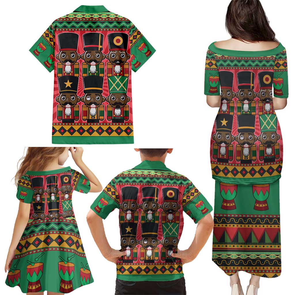 Black Nutcrackers Family Matching Puletasi and Hawaiian Shirt Afro Christmas - Wonder Print Shop