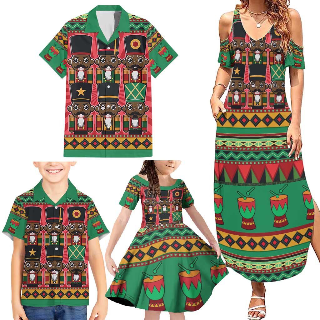 Black Nutcrackers Family Matching Summer Maxi Dress and Hawaiian Shirt Afro Christmas - Wonder Print Shop