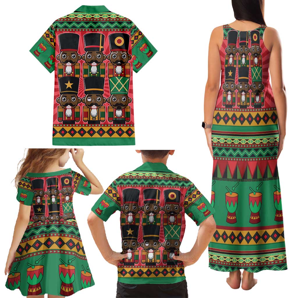 Black Nutcrackers Family Matching Tank Maxi Dress and Hawaiian Shirt Afro Christmas - Wonder Print Shop