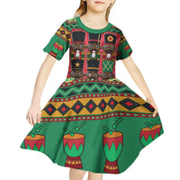 Black Nutcrackers Kid Short Sleeve Dress Afro Christmas - Wonder Print Shop