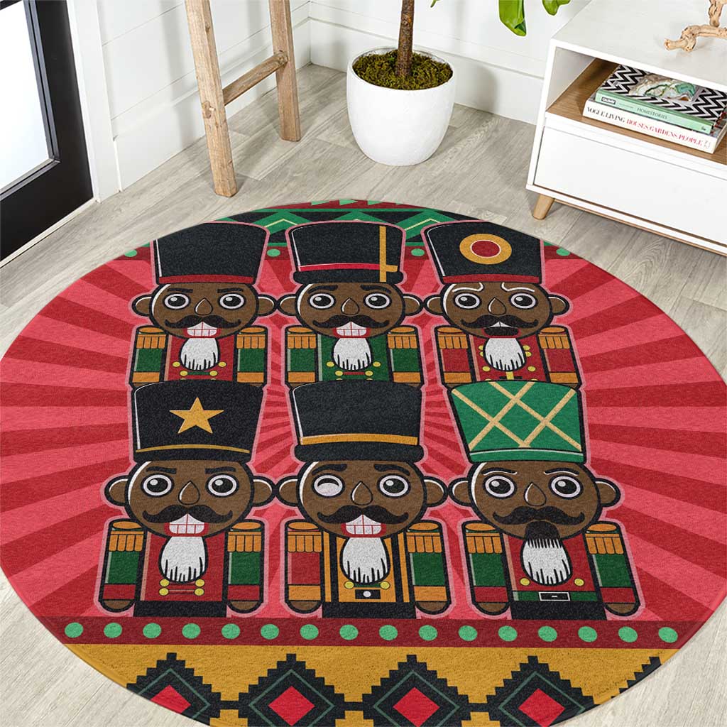 Black Nutcrackers Round Carpet Afro Christmas