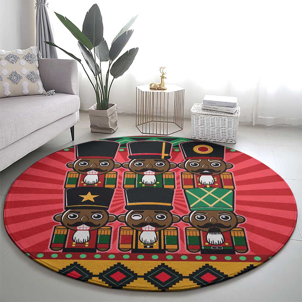 Black Nutcrackers Round Carpet Afro Christmas