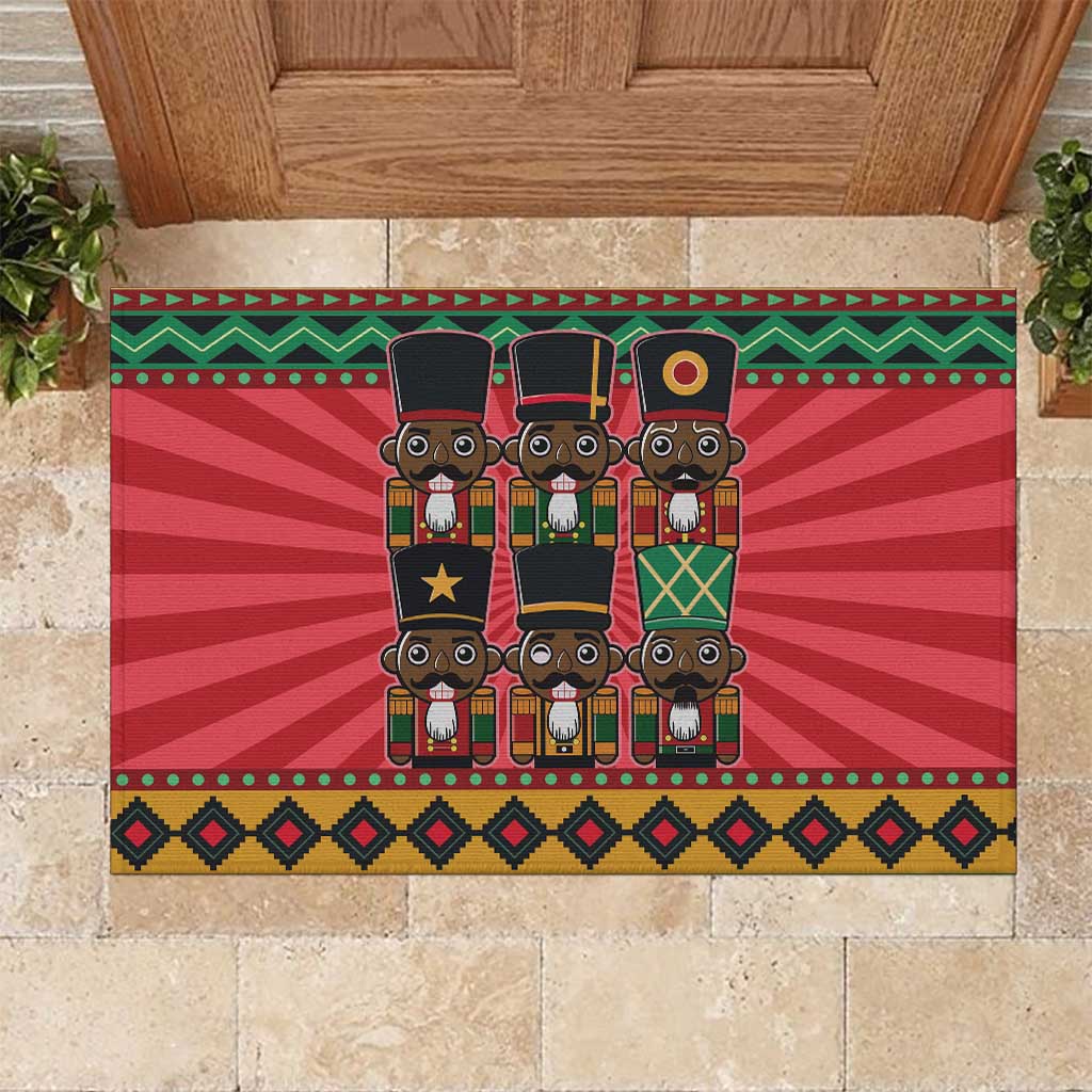 Black Nutcrackers Rubber Doormat Afro Christmas - Wonder Print Shop