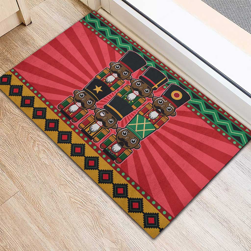 Black Nutcrackers Rubber Doormat Afro Christmas - Wonder Print Shop