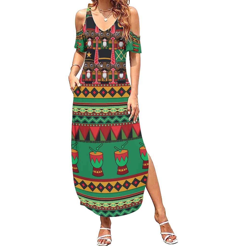 Black Nutcrackers Summer Maxi Dress Afro Christmas - Wonder Print Shop