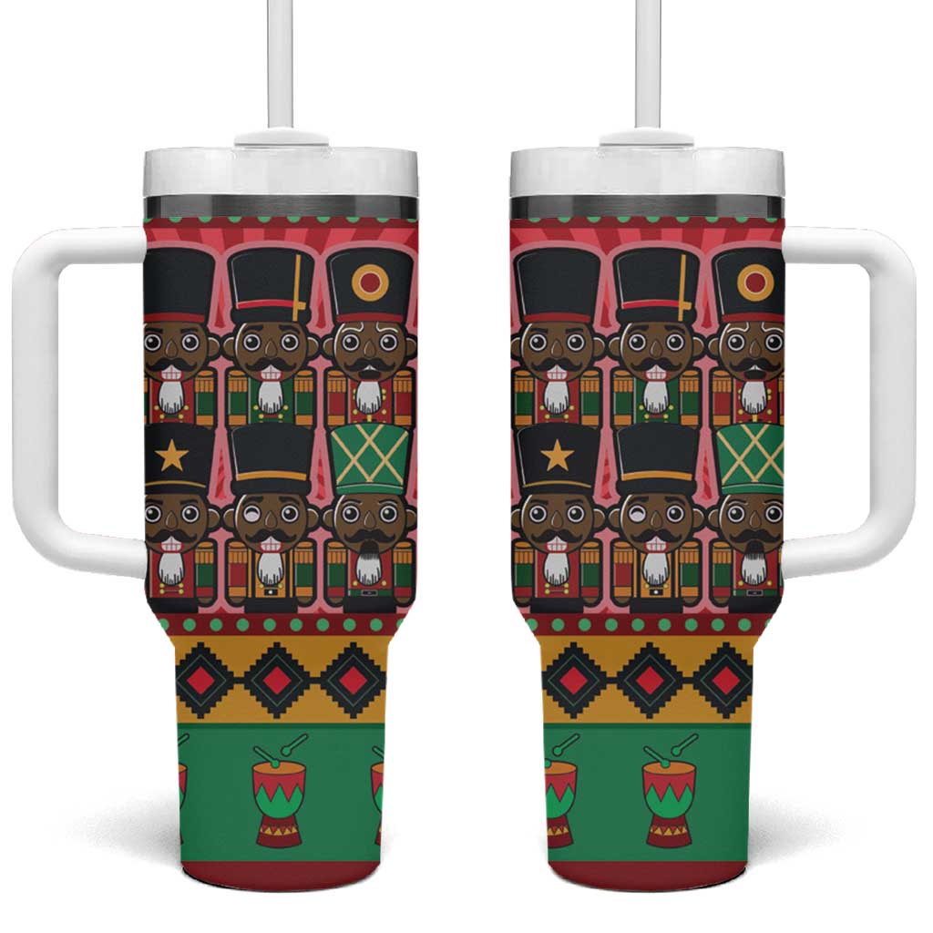 Black Nutcrackers Tumbler With Handle Afro Christmas - Wonder Print Shop