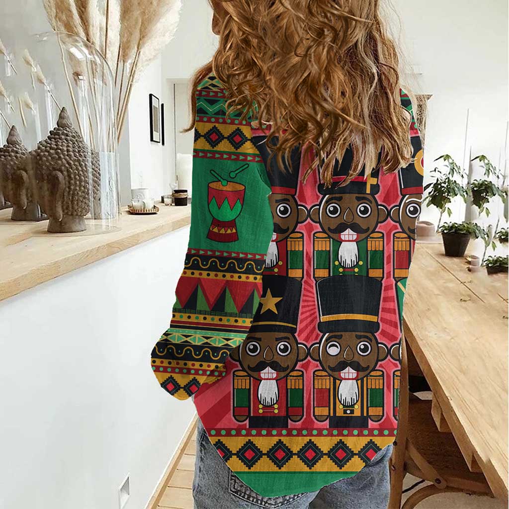 Black Nutcrackers Women Casual Shirt Afro Christmas - Wonder Print Shop