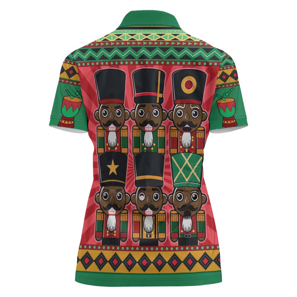 Black Nutcrackers Women Polo Shirt Afro Christmas - Wonder Print Shop