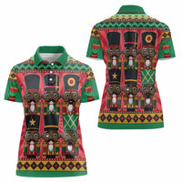 Black Nutcrackers Women Polo Shirt Afro Christmas - Wonder Print Shop