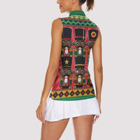 Black Nutcrackers Women Sleeveless Polo Shirt Afro Christmas - Wonder Print Shop