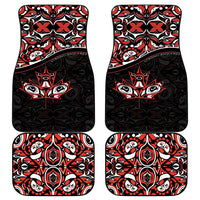 Canada Day Car Mats Haida Maple Leaf Style Tattoo Black