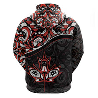 Canada Day Hoodie Haida Maple Leaf Style Tattoo Black