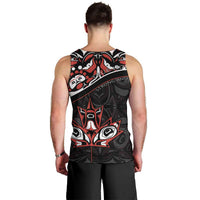 Canada Day Men Tank Top Haida Maple Leaf Style Tattoo Black - Wonder Print Shop