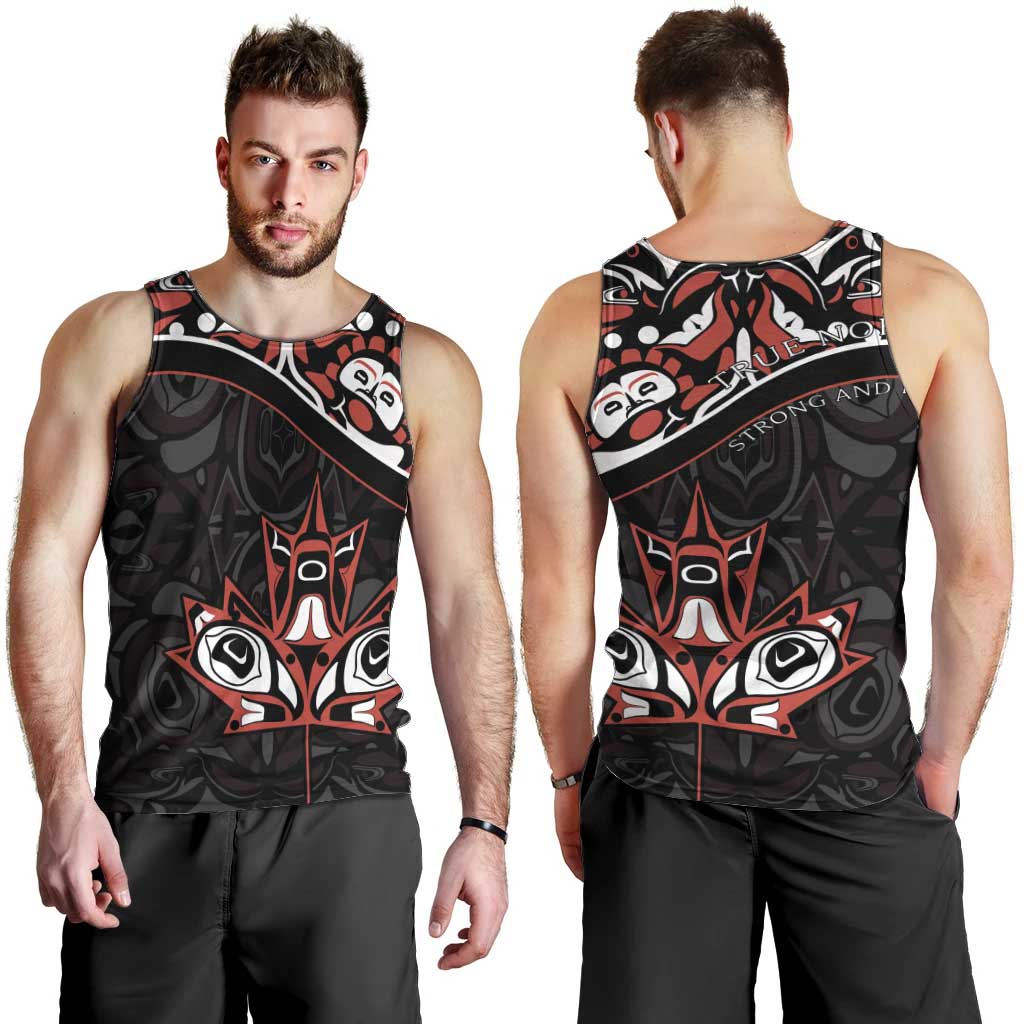 Canada Day Men Tank Top Haida Maple Leaf Style Tattoo Black - Wonder Print Shop