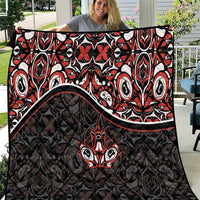 Canada Day Quilt Haida Maple Leaf Style Tattoo Black - Wonder Print Shop